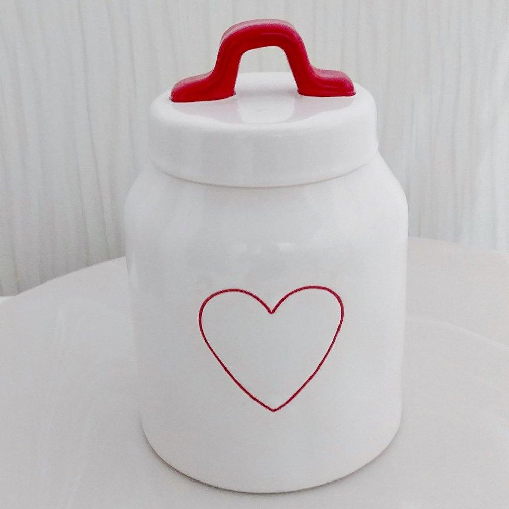 Rae Dunn Red Heart Valentine's Day Baby Canister